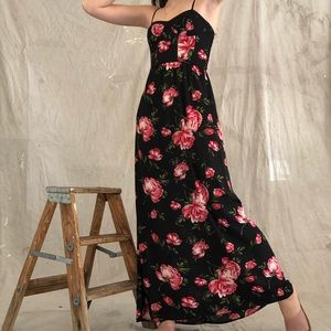 Xhilaration black floral cupped dress size XS